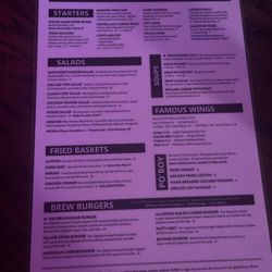 Brewhouse West - New menu 2023