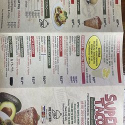 Super Taco - Menu - November 2023
