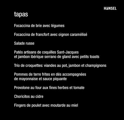 Menu photo 3 Hänsel Barcelona, B Menu photo 3 Hänsel Barcelona, B