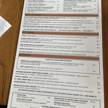 Shore - Menu - New American Near Me - Longboat Key, Florida