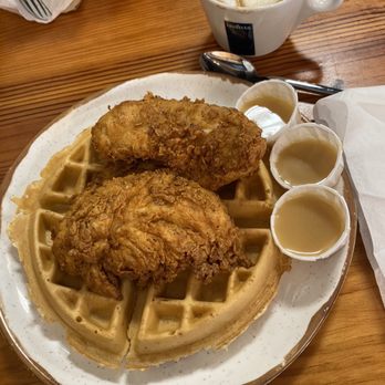 Baker's Kitchen - Chicken & Waffles with butter syrup - Southern Near Me - New Bern, North Carolina