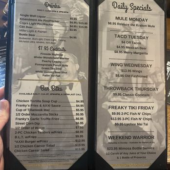 Amendment XXI - Menu - Cocktail Bars Near Me - Richland, Washington