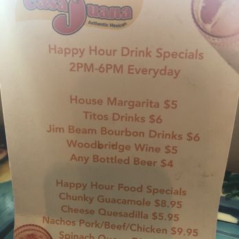 La Casa de Juana - Happy hour menu October 2023 - Mexican Near Me - Phoenix, Arizona La Casa de Juana - Happy hour menu October 2023 - Mexican Near Me - Phoenix, Arizona