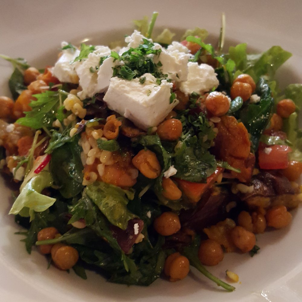 Keystone - Lunch vegetable salad with feta, spinach, pumpkin, jumara and crispy chickpeas - Bars Near Me - Hamilton, WKO