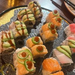 Dragon Roll, Fire Island Roll, Rainbow Roll
