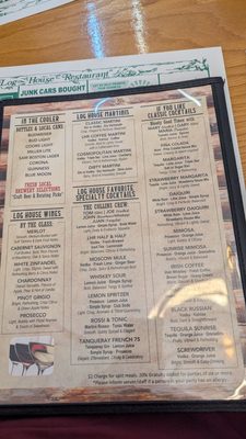 Menu photo 8 Log House Barkhamsted, CT Menu photo 8 Log House Barkhamsted, CT