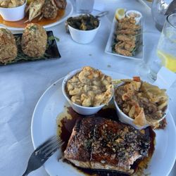Smelly's Creole & Soul Food Catering - On Left: Butter-Drenched Crab * Blackened Shrimp * Green Beans and Mac & Cheese