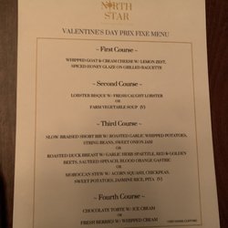 North Star - Valentine'Day menu