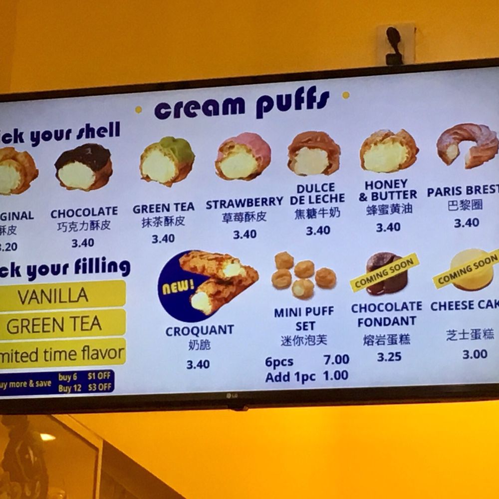 Beard Papa's - Grand Opening Menu 2017 - Desserts Near Me - Flushing, New York Beard Papa's - Grand Opening Menu 2017 - Desserts Near Me - Flushing, New York