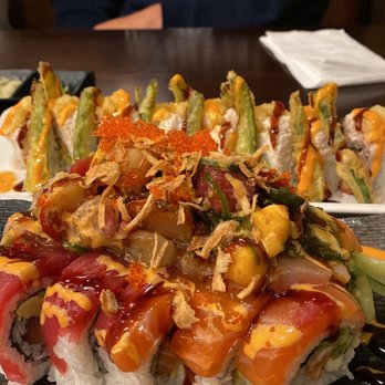 Sushi Ken - Rocket queen (in front) Gozilla roll (in back) - Sushi Bars Near Me - Fremont, California Sushi Ken - Rocket queen (in front) Gozilla roll (in back) - Sushi Bars Near Me - Fremont, California