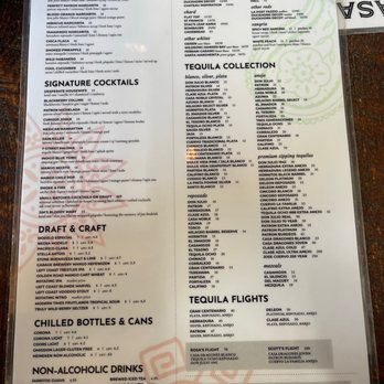 Asada Cantina + Kitchen - Cocktail menu - Tacos Near Me - San Clemente, California