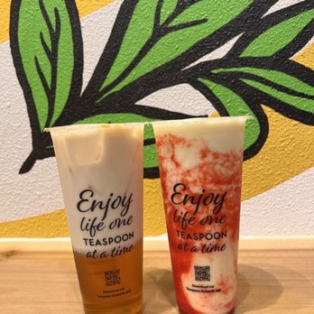 Teaspoon - Creamy jasmine and strawberry colada - Bubble Tea Near Me - Austin, Texas