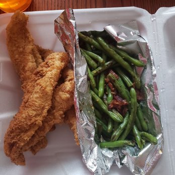 I-45 Diner - Friday Meal of the day  Fried Fish Day I choose green beans & onion rings - American Near Me - Spring, Texas