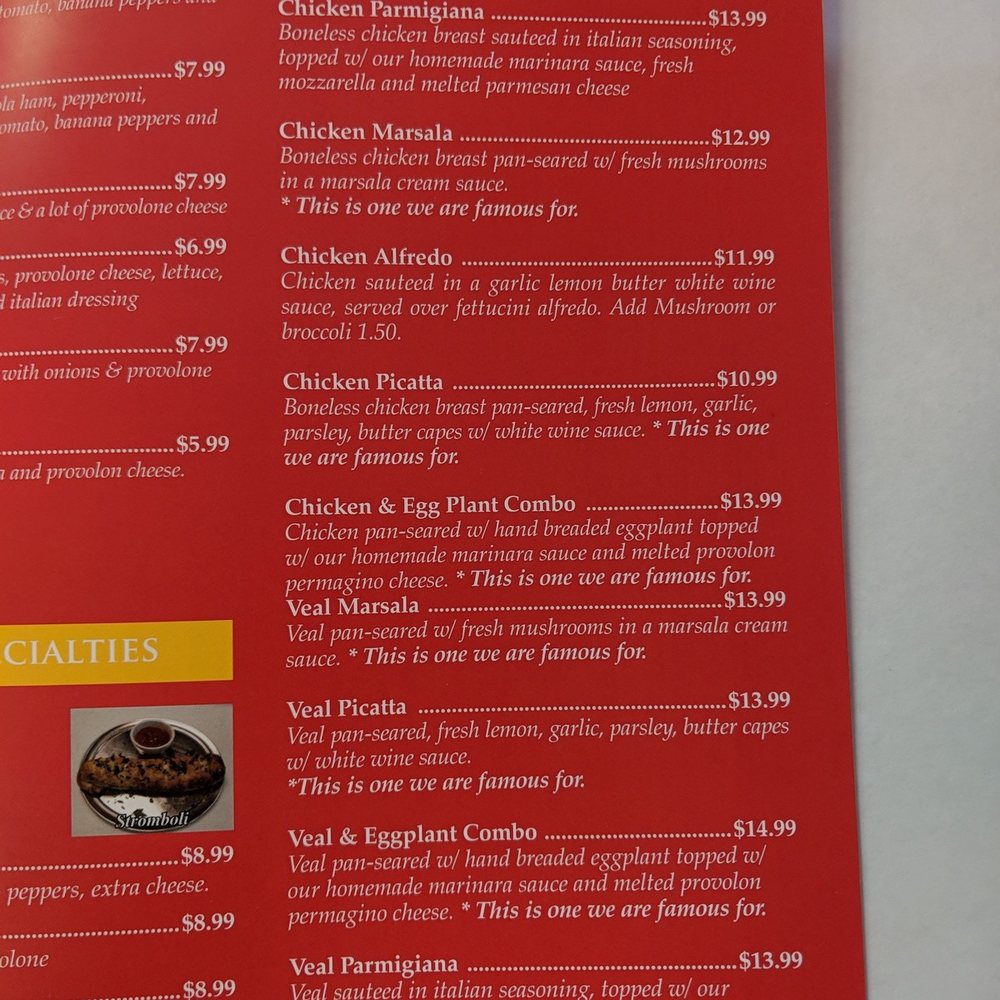 Pasta Villa - Menu Chicken and veal - Italian Near Me - Columbus, Ohio Pasta Villa - Menu Chicken and veal - Italian Near Me - Columbus, Ohio