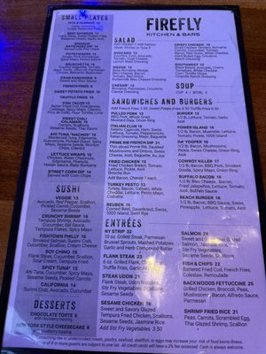 Menu photo 2 Firefly Restaurant Traverse City, MI Menu photo 2 Firefly Restaurant Traverse City, MI