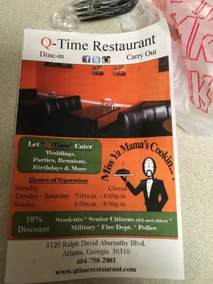 Menu photo 6 Q - Time Restaurant Atlanta, GA