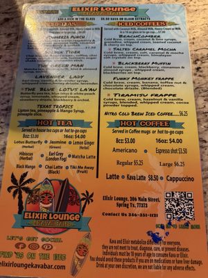 Menu photo 2 Elixir Lounge Kava Bar Spring, TX Menu photo 2 Elixir Lounge Kava Bar Spring, TX