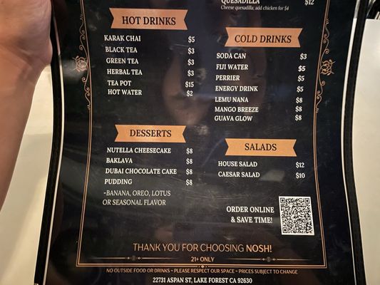 Menu photo 2 Nosh Lake Forest, CA