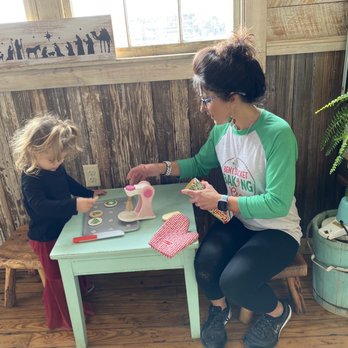 Bent Bucket Bakery - The owner playing with my daughter - Bakeries Near Me - Lipan, Texas Bent Bucket Bakery - The owner playing with my daughter - Bakeries Near Me - Lipan, Texas