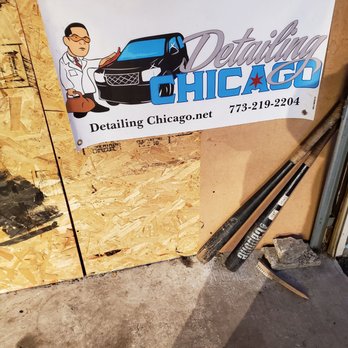 Detailing Chicago - Sign with logo of his company. - Auto Detailing Near Me