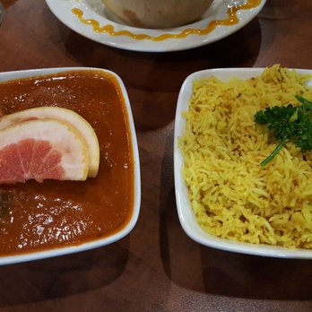 An Indian Affair - Anaari Gosht. Lamb dish ordered with coconut rice. Very delicious. Lamb was well cooked, easy to cut, eat. Onion/tomato Sauce, delicious. - Indian Near Me - Langley, British Columbia
