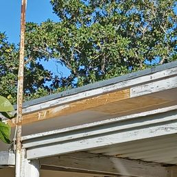 a view of the roof of a house