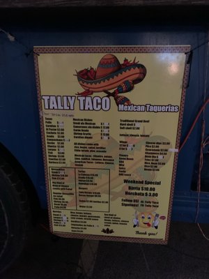 Menu photo 2 Tally Taco Tallahassee, FL Menu photo 2 Tally Taco Tallahassee, FL