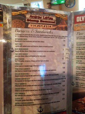 Menu photo 1 Pine Drive Bar & Grill Holcombe, WI Menu photo 1 Pine Drive Bar & Grill Holcombe, WI