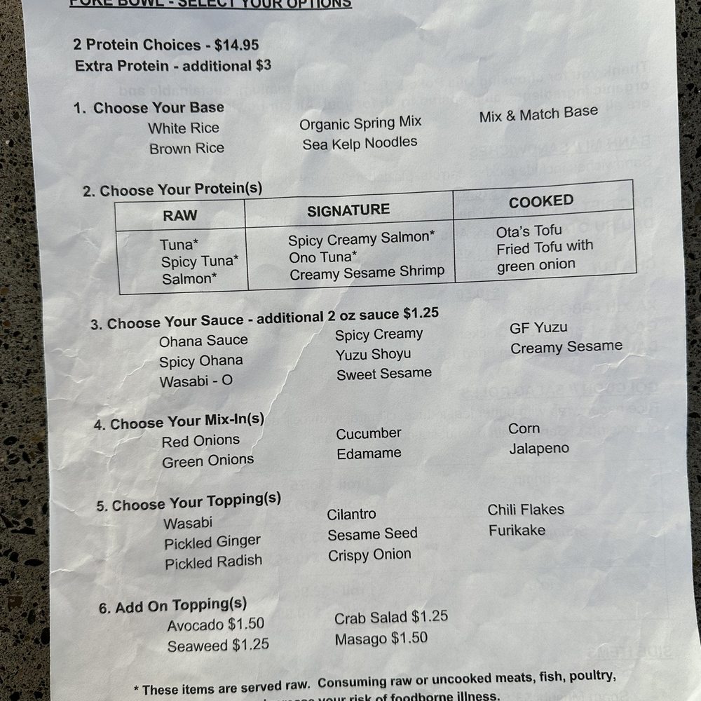 Olia Poke & Tea - Poke bowl menu - Poke Near Me - Portland, Oregon
