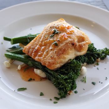 Buckman's Grille - Atlantic Salmon with a sweet chili glaze. Delicious! - American Near Me - Henderson, Nevada