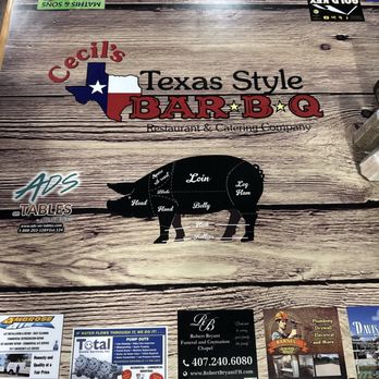 Cecil's Texas Style BBQ - Cool table tops. - Barbeque Near Me - Orlando, Florida