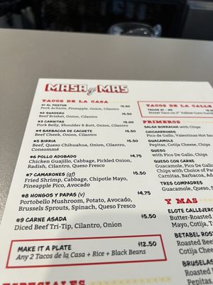 Menu photo 5 Masa y Más Austin, TX