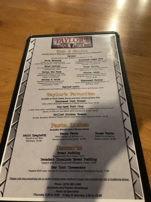 Menu photo 2 Taylor Steakhouse Dumas, AR