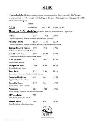 Menu photo 1 Pauls Deli Little Egg Harbor Township, NJ Menu photo 1 Pauls Deli Little Egg Harbor Township, NJ