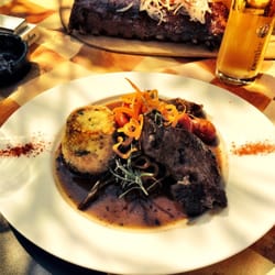 Vorstadtwirt - Gefüllter Rostbraten mit Steinpilzen dazu gebackener Lauch- Couscous!!!