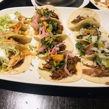 Maya - Brunch tacos: chicken, lamb and pork. The chicken was the most delicious. - Mexican Near Me - New York, New York