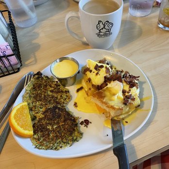 Two Chicks - GourMelt Bene Eggs Benedict 2 Veggie Fritters - Breakfast & Brunch Near Me - Reno, Nevada Two Chicks - GourMelt Bene Eggs Benedict 2 Veggie Fritters - Breakfast & Brunch Near Me - Reno, Nevada