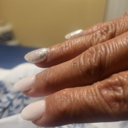 Happiness Nails Spa - Look how thick. It a dipping powder. It is horrible