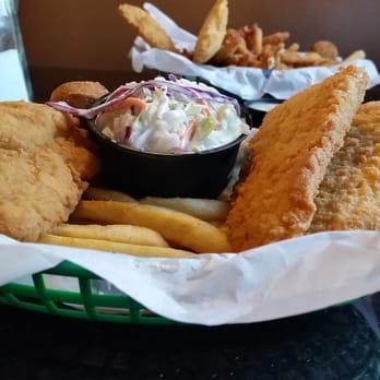 Skipper's Seafood & Chowder - All you can eat fish and chicken basket with fries and coleslaw. Yum! - Seafood Near Me - Silverdale, Washington