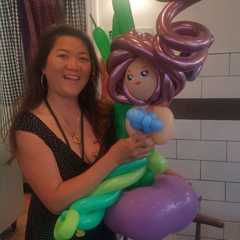 Lucky's Thai Pantry - Elizabeth, amazing artist, making fabulous balloon art.  Talented! - Thai Near Me - Orange, California