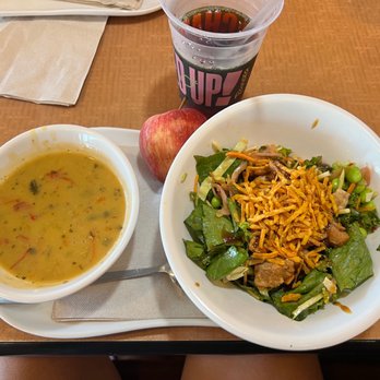 Panera Bread - Take 2!!! Thai chicken soup and Asian crunch salad. So good! - Salad Near Me - Grand Forks, North Dakota Panera Bread - Take 2!!! Thai chicken soup and Asian crunch salad. So good! - Salad Near Me - Grand Forks, North Dakota