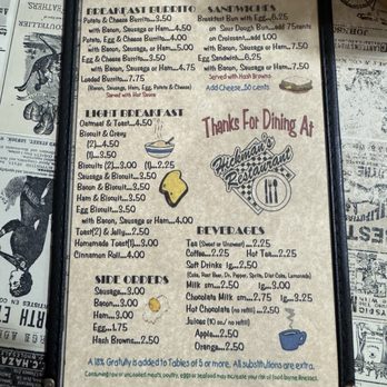 Hickman's Restaurant - Breakfast menu - American Near Me - Aspermont, Texas Hickman's Restaurant - Breakfast menu - American Near Me - Aspermont, Texas