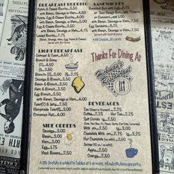 Hickman's Restaurant - Breakfast menu
