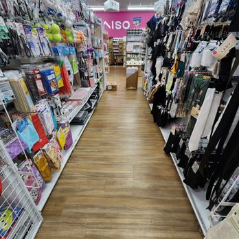Daiso - Boxes everywhere, blocking accessibility to aisles. - Discount Store Near Me - San Francisco, California