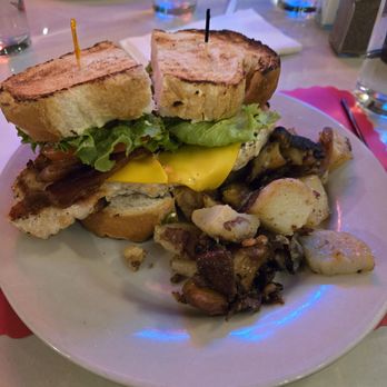Tessaro's - Chicken Club Sandwich w/ Home Fries - Steakhouses Near Me - Pittsburgh, Pennsylvania