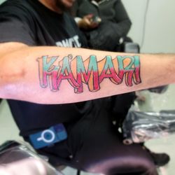 The Ink Vault Tattoo Studio - Graffiti-style forearm name tattoo done by Summer at Ink Vault Tattoo Studio in Clinton Township MI