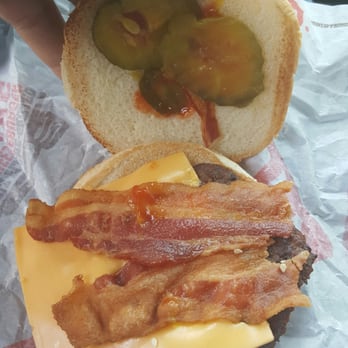 Burger King - I ordered a bacon double cheeseburger and got a single instead with a piece of cheese just thrown on at the last minute not even melted... - Burgers Near Me - Kerman, California