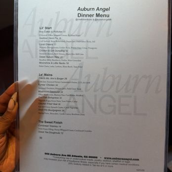 Auburn Angel - Dinner menu - Bars Near Me - Atlanta, Georgia Auburn Angel - Dinner menu - Bars Near Me - Atlanta, Georgia