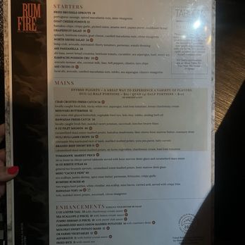 RumFire Poipu Beach - Menu - Seafood Near Me - Koloa, Hawaii