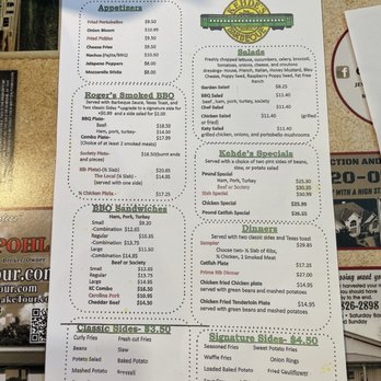 Kehde's BBQ - Menu - Barbeque Near Me - Sedalia, Missouri